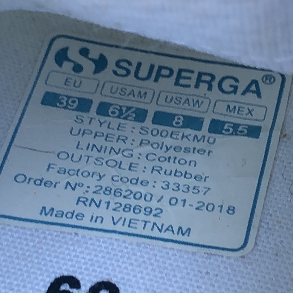 Superga 2750 White “Flyknit” Style Sneakers-Euro Sz 39 - Picture 11 of 17